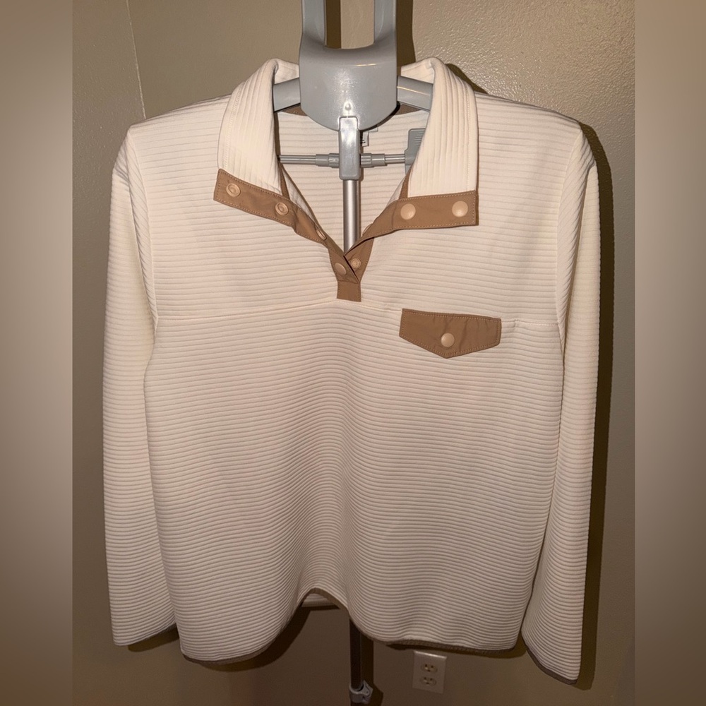 J.Crew Ribbed Snap Collar Pullover - image 1